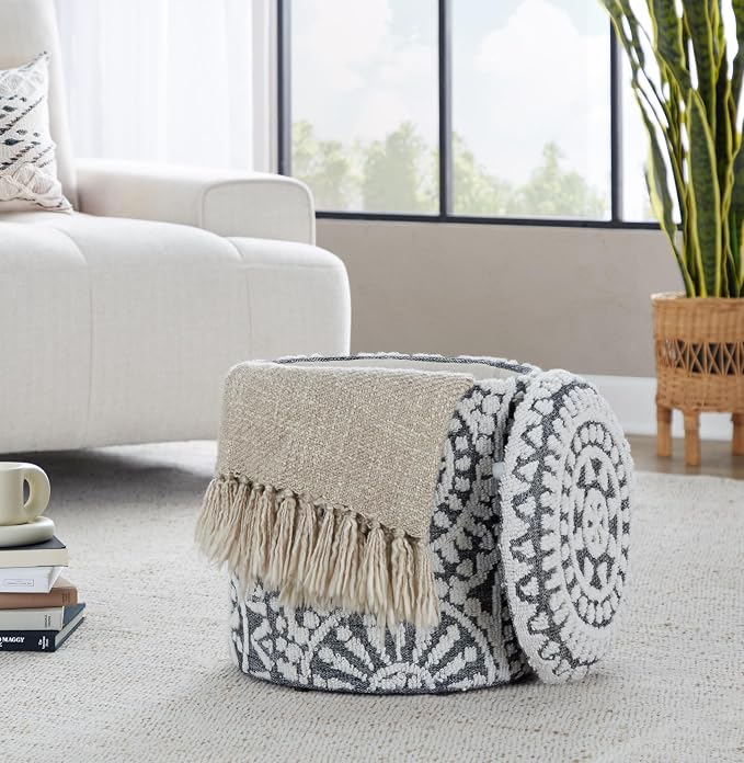 Ivory Handwoven Wool, Tufted Design