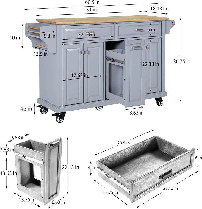 3 Drawers - Gray