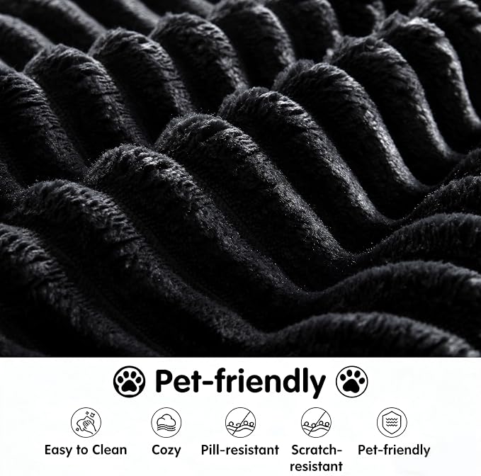 Black Plush Corduroy
