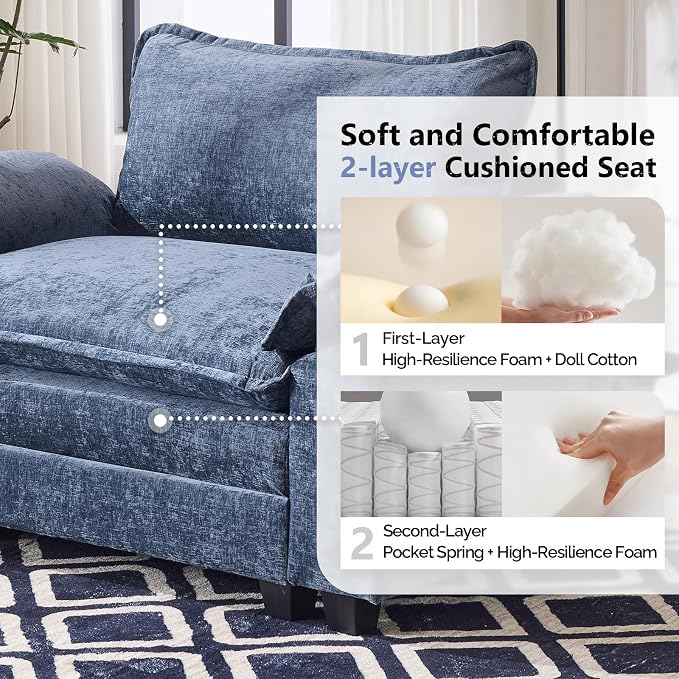 Chenille Navy Blue