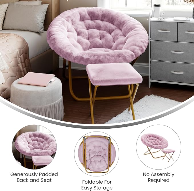 Dusty Purple Fabric/Soft Gold Frame