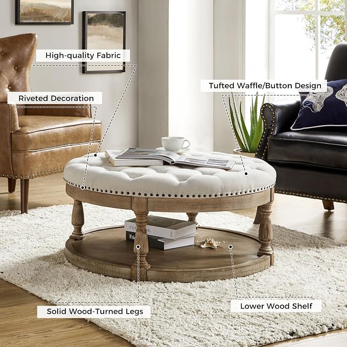 Round Fabric Ivory