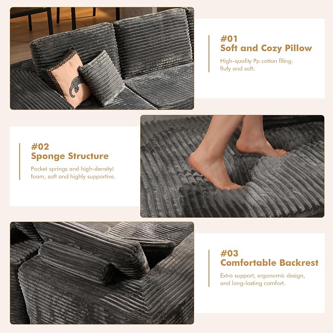 Gray,plush Corduroy