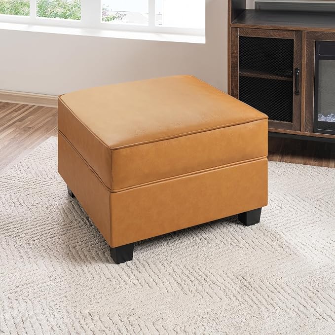 Caramel,air Leather,ottoman