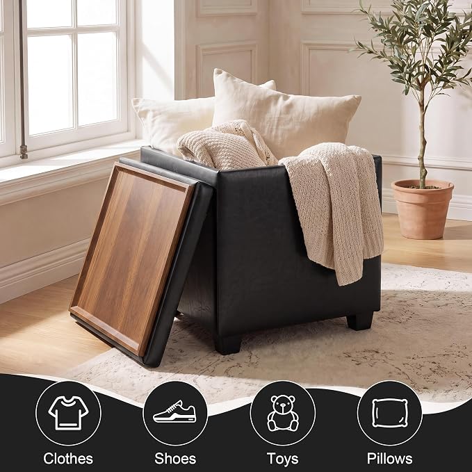 Faux Leather -Black With Tray