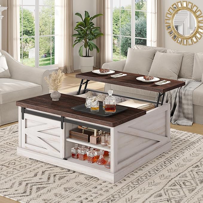 Vintage White+walnut