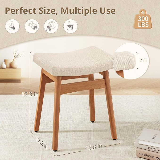 Linen Fabric With Wooden Color Leg