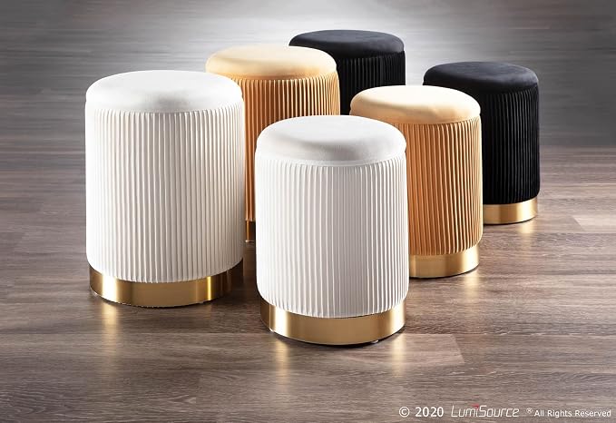 Pleated Cream Velvet