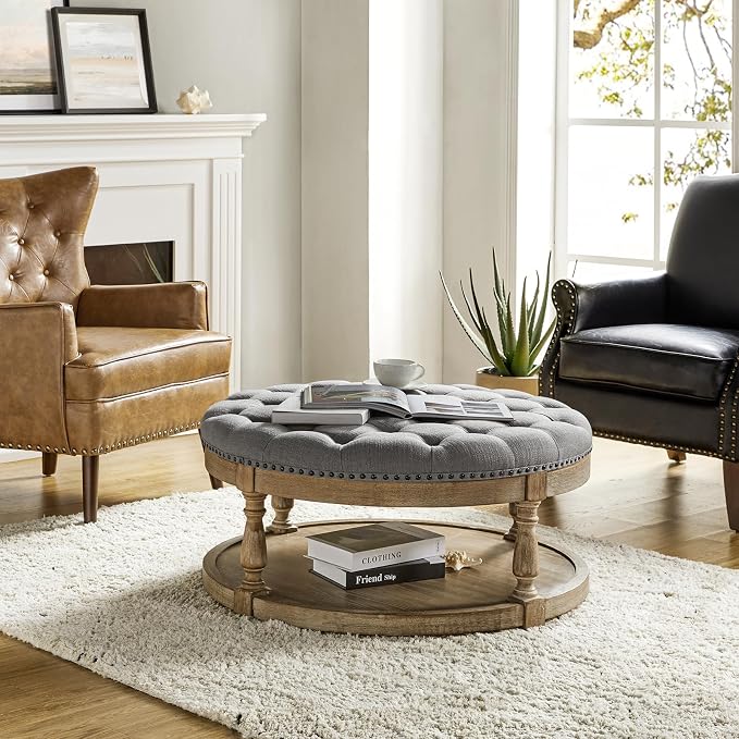Round Fabric Grey