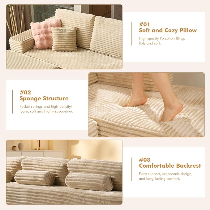 Beige,plush Corduroy