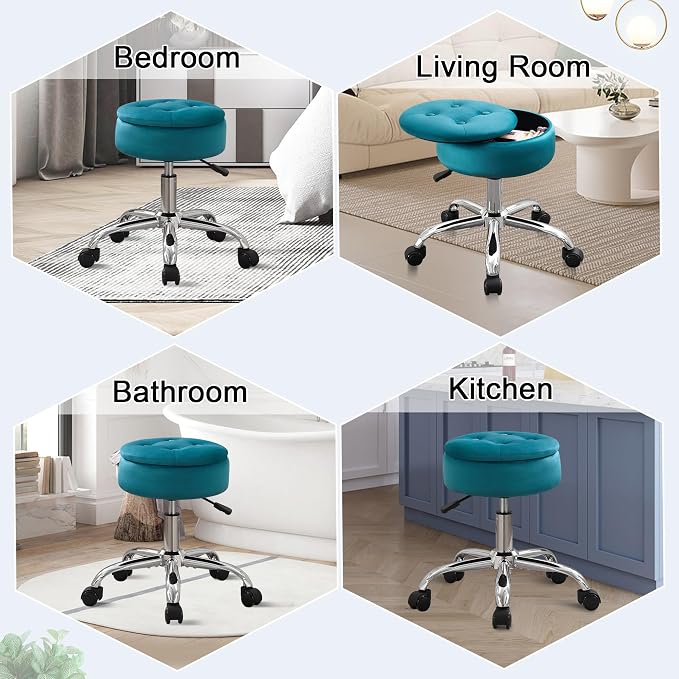 Teal With Storage and Wheels