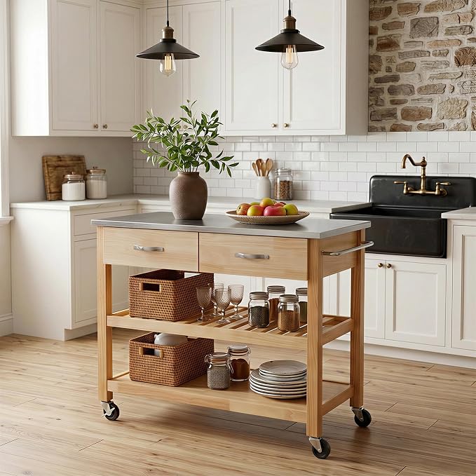 Oak-stainless Steel Top