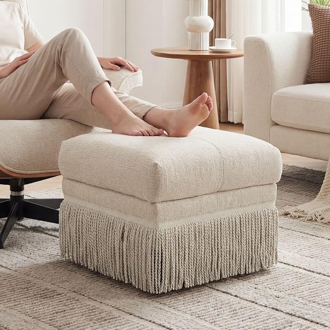 Beige Ottoman-no Storage
