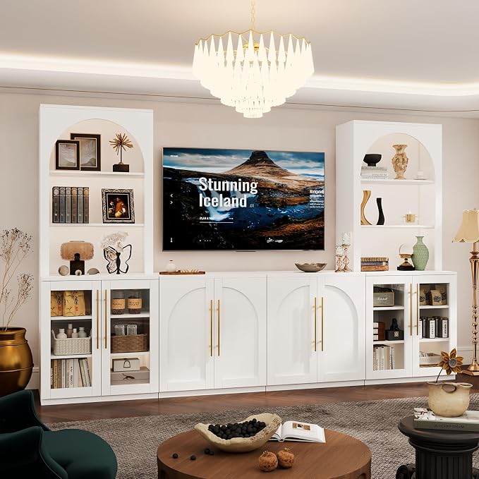 Arched Entertainment Center - White