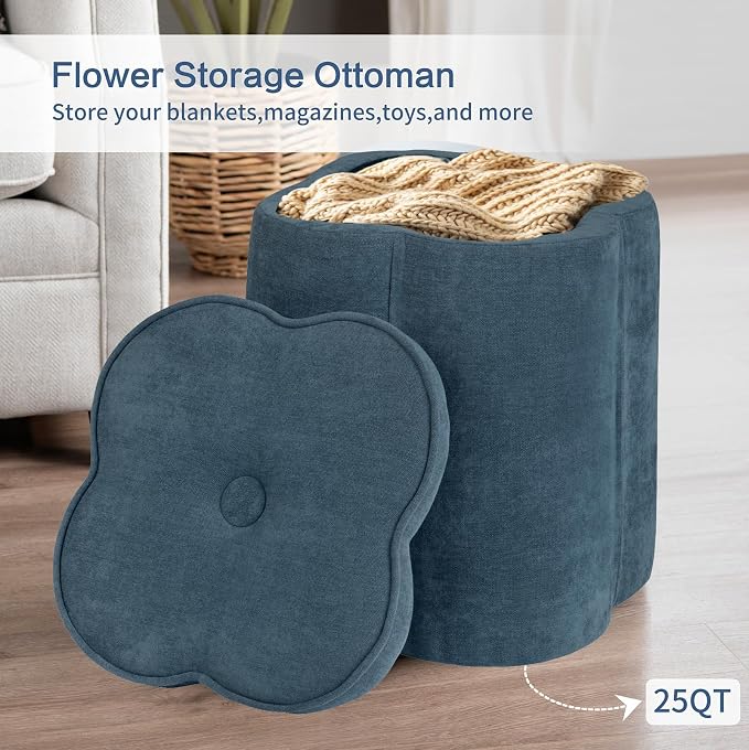 Flower-navy Blue