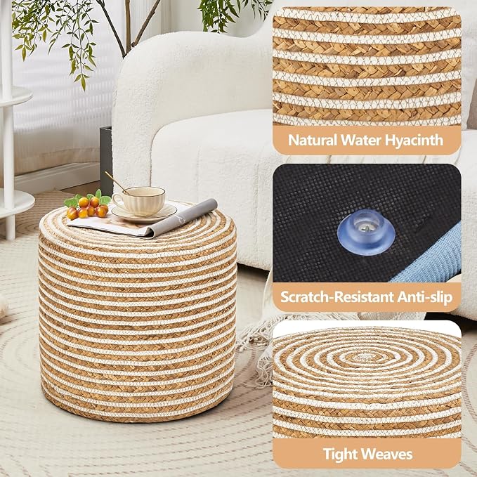 18inch Water Hyacinth Braid & White Cotton