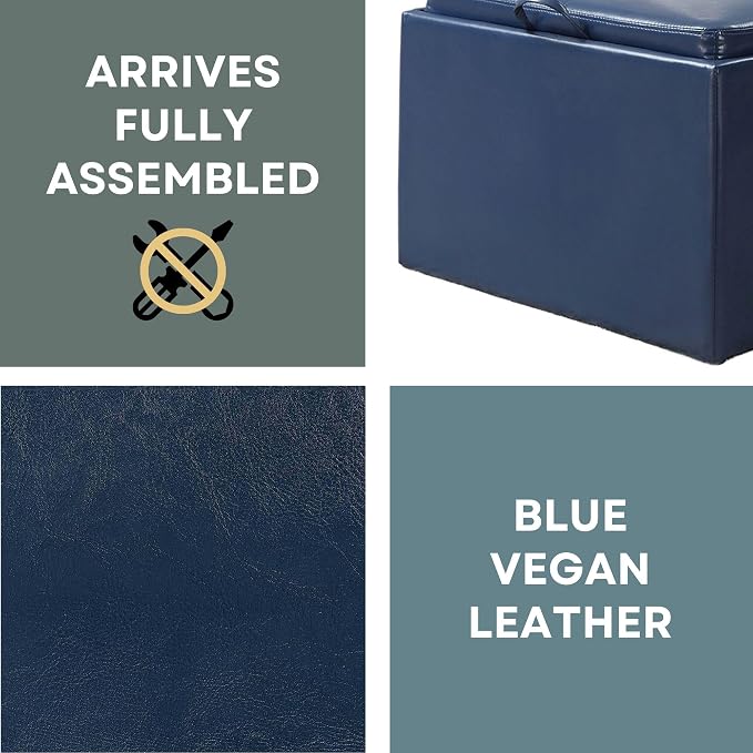 Blue Faux Leather