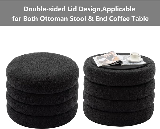 Boucle Black With Storage