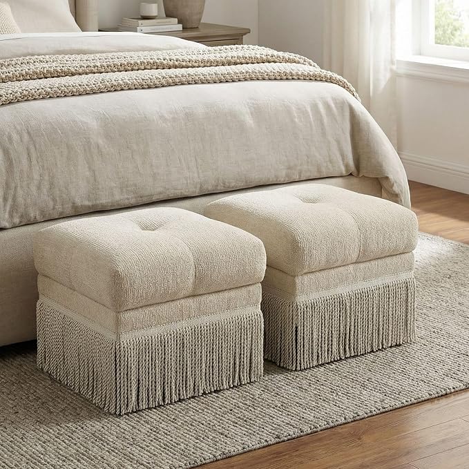 Beige Ottoman-no Storage