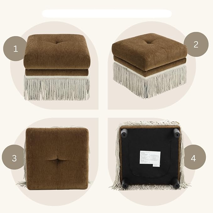Brown Ottoman-no Storage