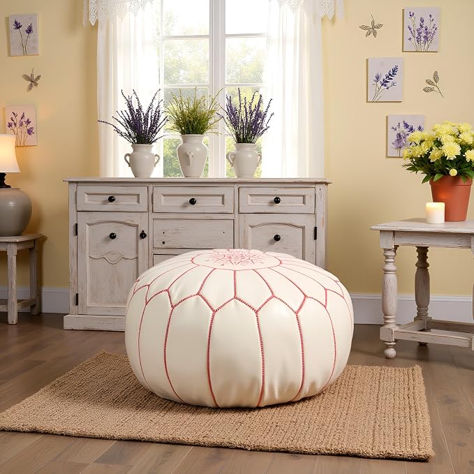 White With Pink Stitches