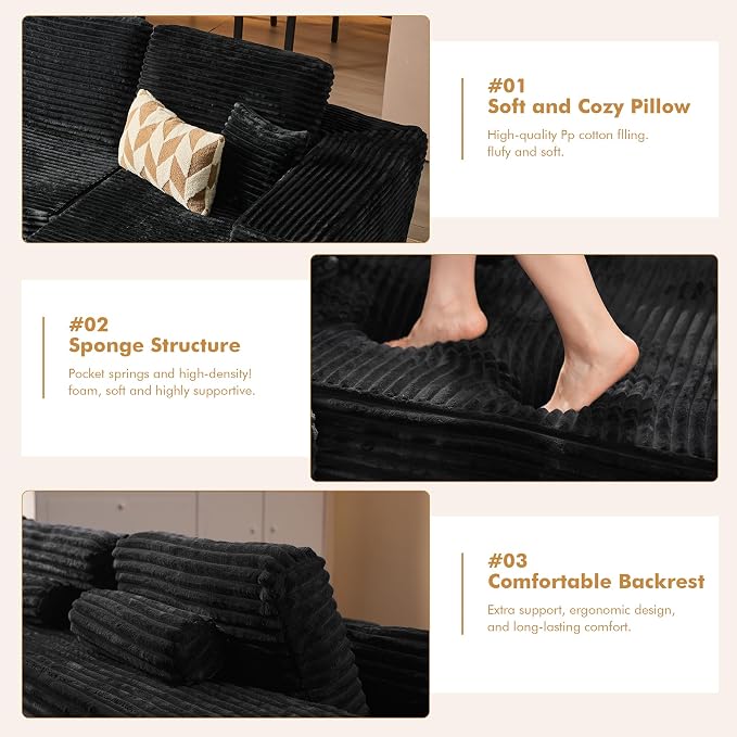 Black,plush Corduroy