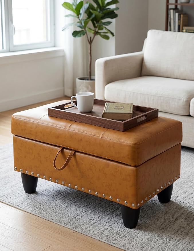 Orange-faux Leather