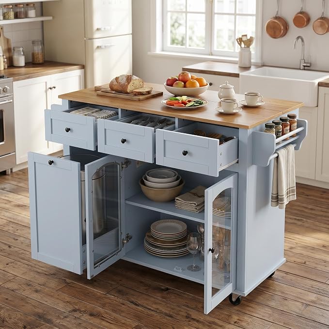 Blue Gray+walnut