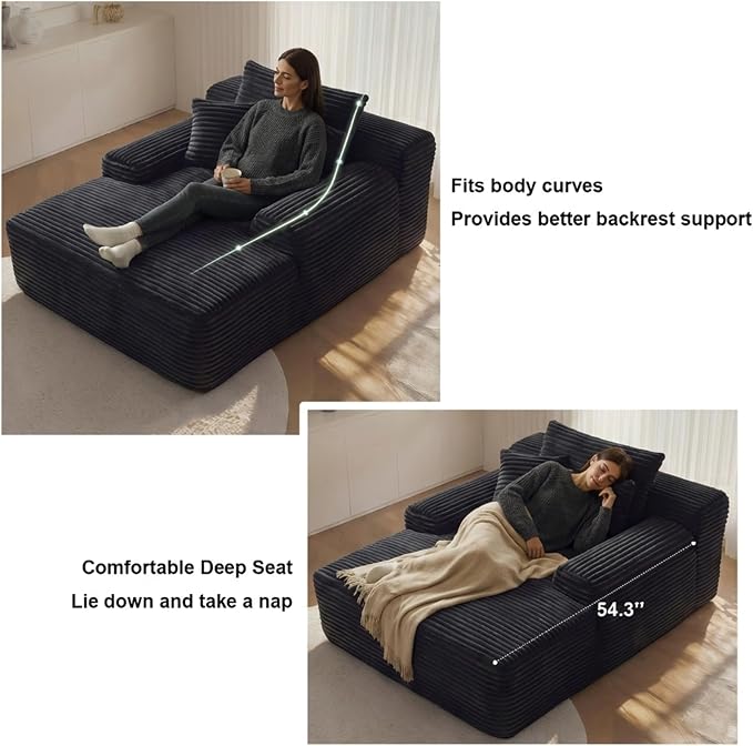 Black Plush Corduroy