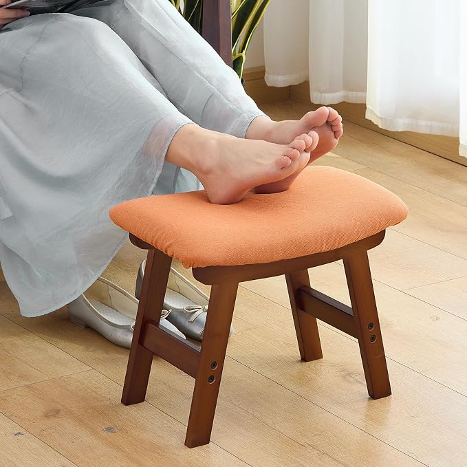 Brown Legs-orange Stool Seat