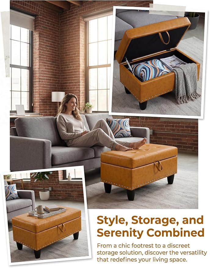 Orange-faux Leather
