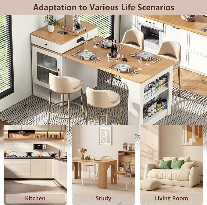 White + Natural Wood Grain Table + Particle Board+mdf