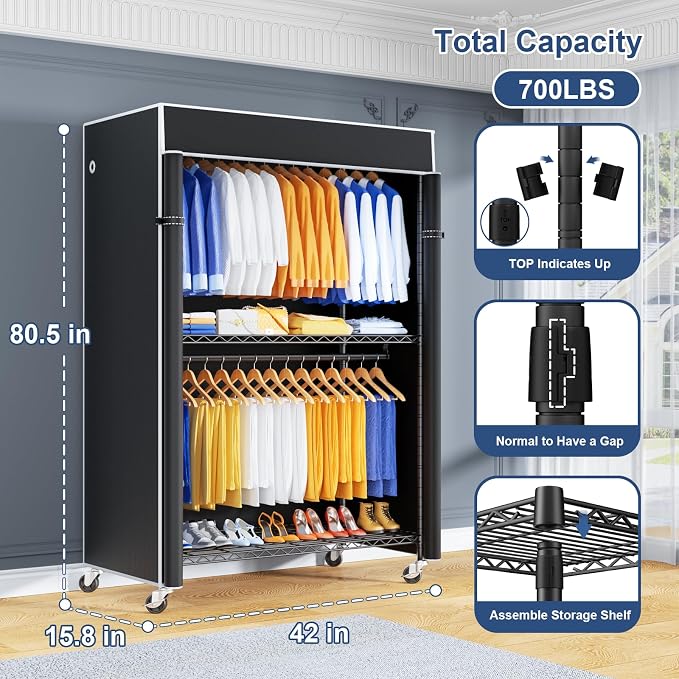 Black Rack with Black Cover
