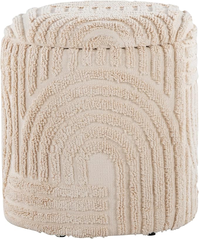 Beige High Piled Design Cotton