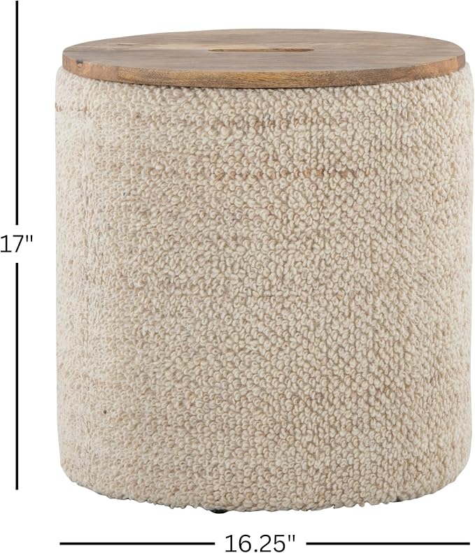 Beige Wool, Mango Wood