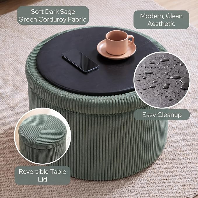 Dark Sage Green Corduroy