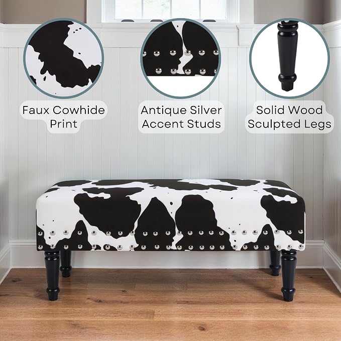 Black Cow Print Fabric