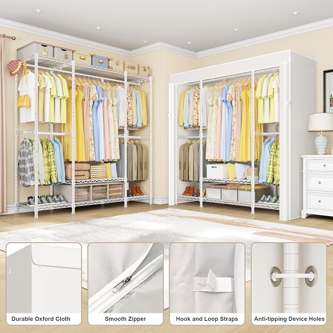 White Rack with Beige Cover
