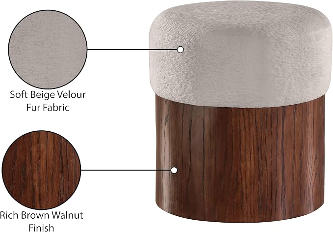 Beige / Walnut Finish