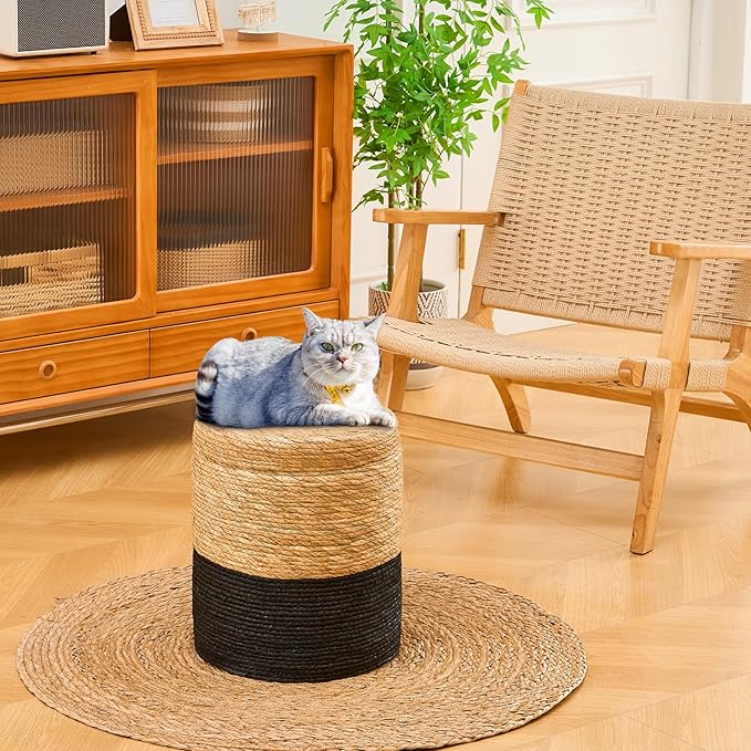 Storage -14inch Natural Cattail & Black Corn Shell