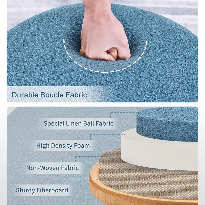 Boucle Mushroom-indigo Blue