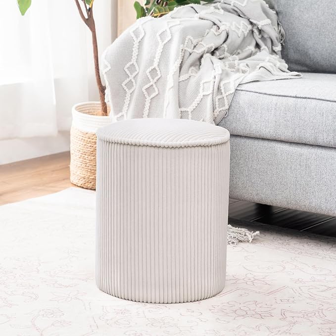 Beige Striped Velvet