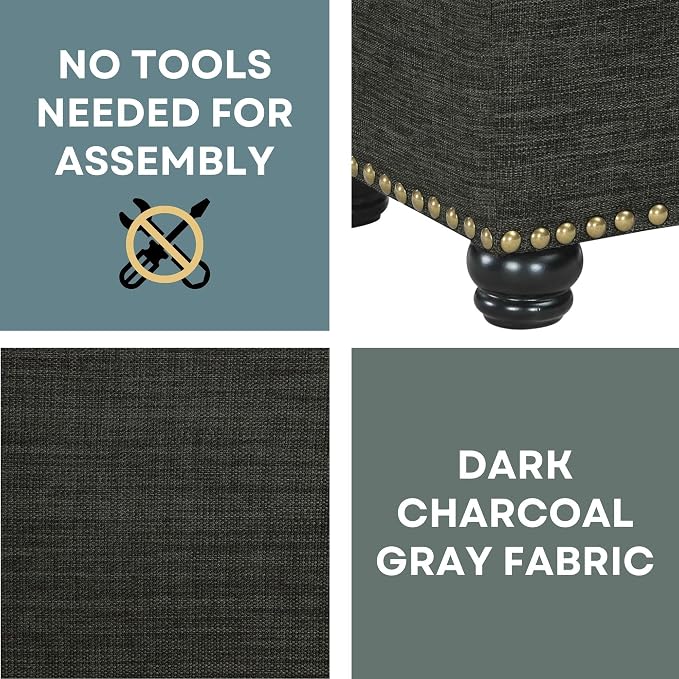 Dark Charcoal Gray Fabric