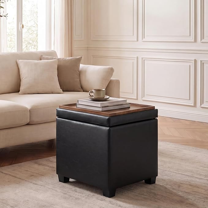 Faux Leather -Black With Tray