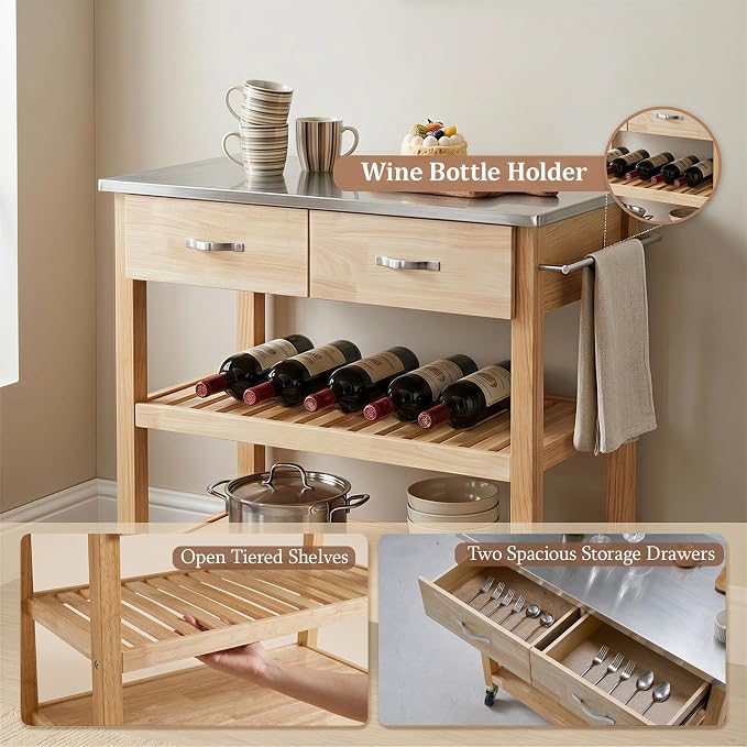 Oak-stainless Steel Top