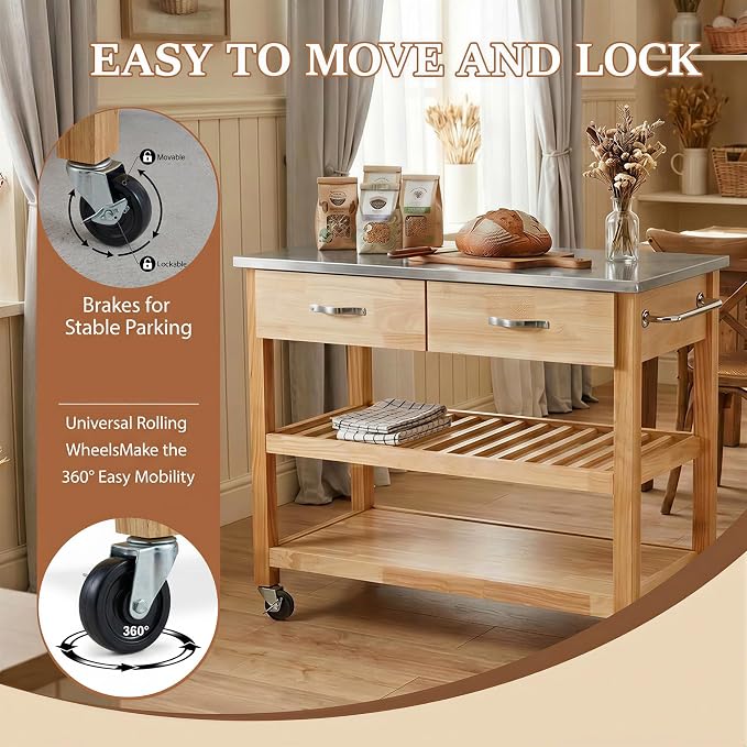 Oak-stainless Steel Top
