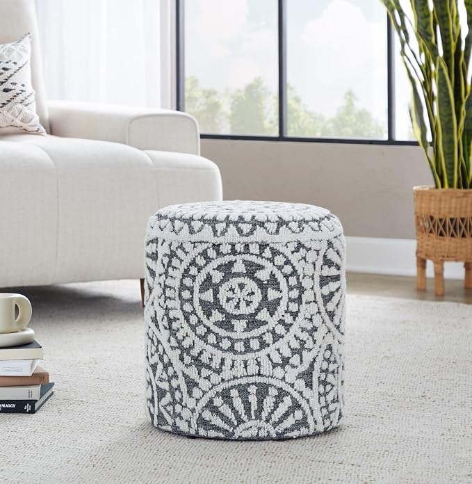 Ivory Handwoven Wool, Tufted Design