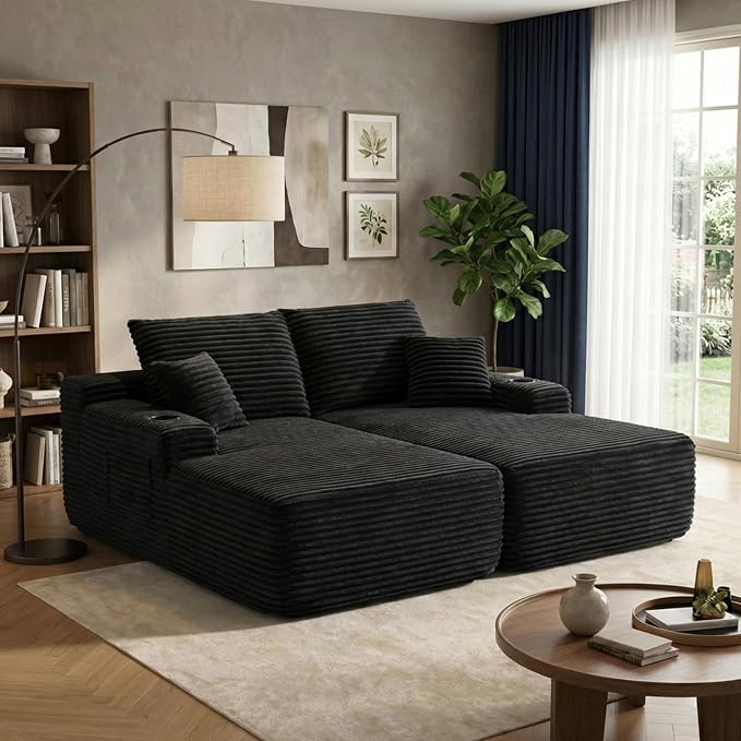 Black Plush Corduroy