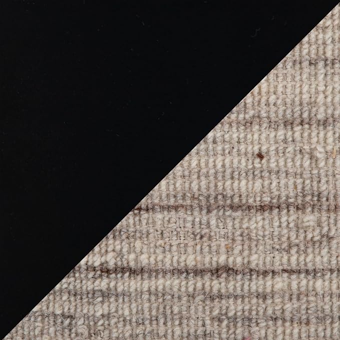 Cream Handwoven Wool, Black Metal