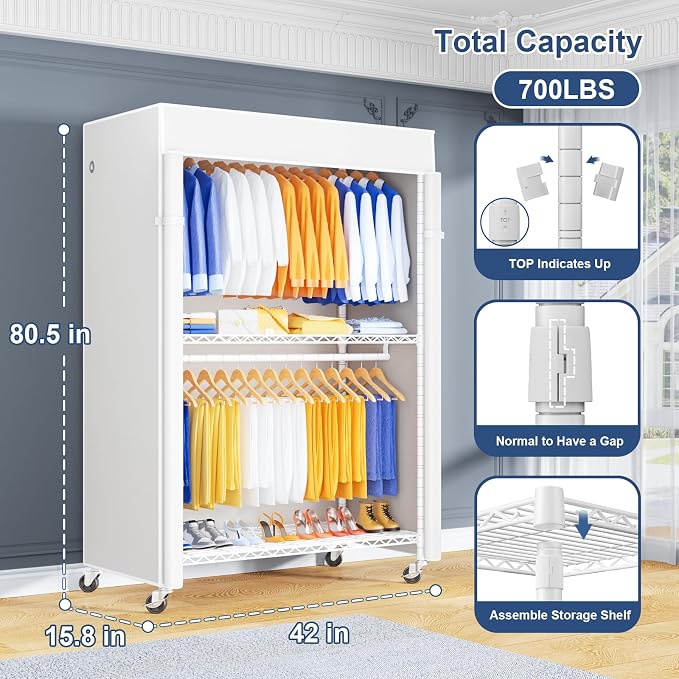 White Rack with White Cover